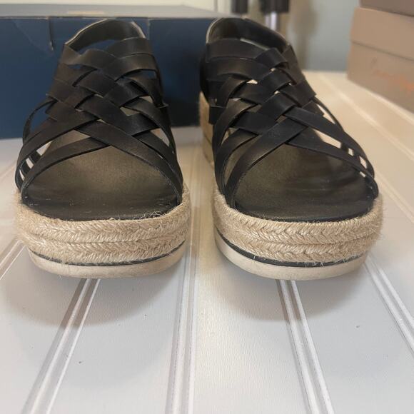 Dr Scholls Off Site Strappy Platform Espadrilles Black Sandals Size Womens 8.5 - Picture 3 of 8